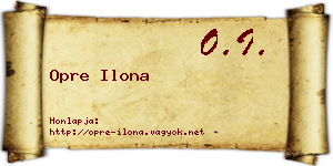 Opre Ilona névjegykártya